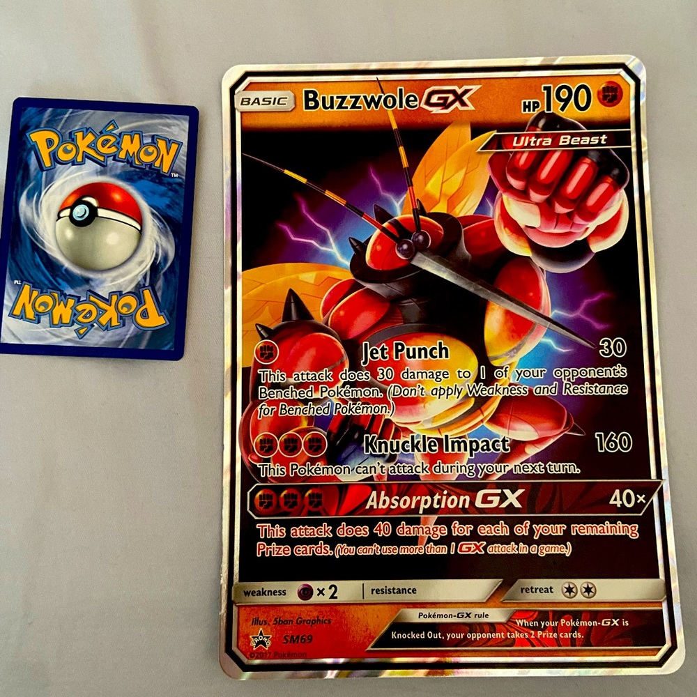 Limited Edition XL Pokémon Card Buzzwole GX REAL